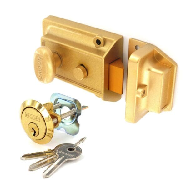 Champagne Finish Nightlatch Brass Cylinder