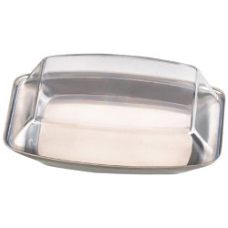 Stainless Steel Butter Dish with Plastic Clear Lid