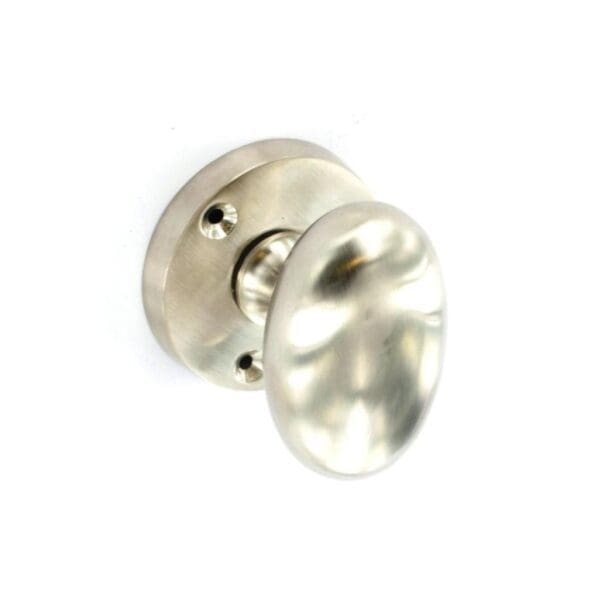 Brushed Nickel Oval Mortice Knobs (Pair)