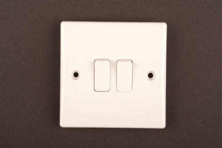 Slimline 10A 2G 2way Switch to BS3676