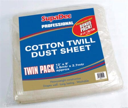 Pro Cotton Twill Dust Sheets Twin Pack