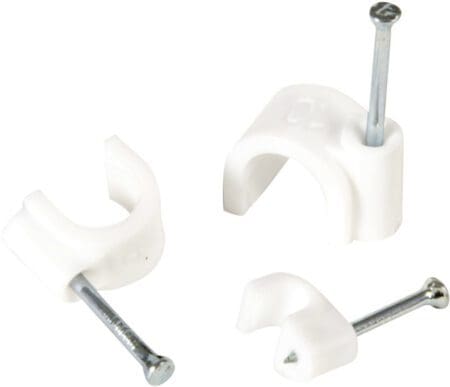 White Cable Clips - Round