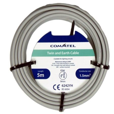 Twin and Earth Cable 5m 1.5mm