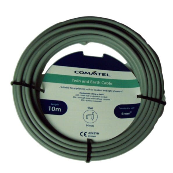 Twin and Earth Cable 10m 6mm