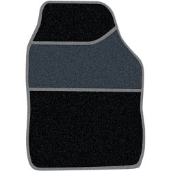 Velour Carpet Mat Sets with Coloured Binding - 4 Piece