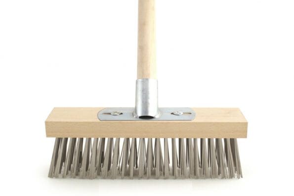 Wire Brush with Bracket and Wooden Handle